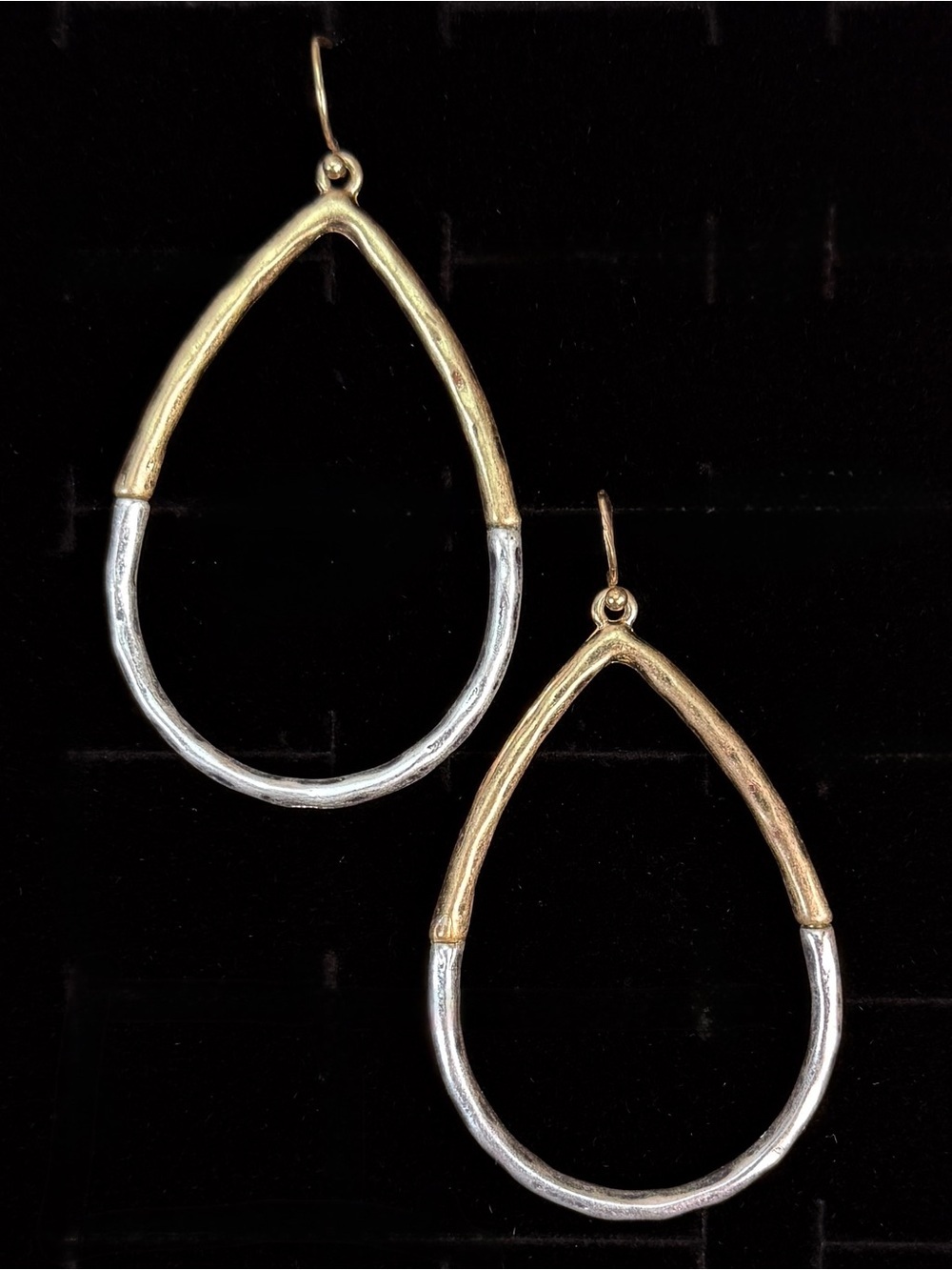 Elegant Goldtone and Silvertone Teardrop Pierced Earrings